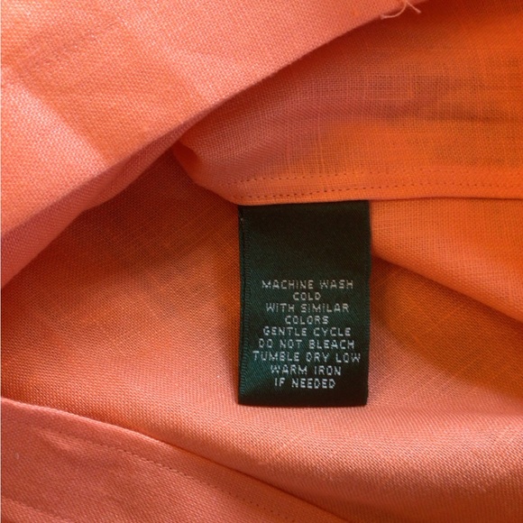 Ralph Lauren NWT 100% Linen button down 3/4 sleeve shirt. - Picture 5 of 7